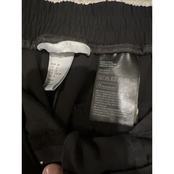 H&M Womens Black Wide Leg Flared Dress Pants Size 8 Work - Picture 6 of 6